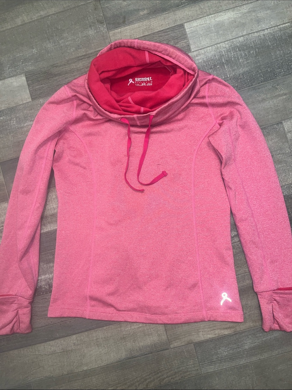 Pink Performance Cowl Neck Hoodie